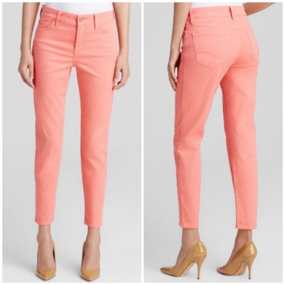 NYDJ Clarissa Ankle Fitted Jeans Pink Sz 8 EUC